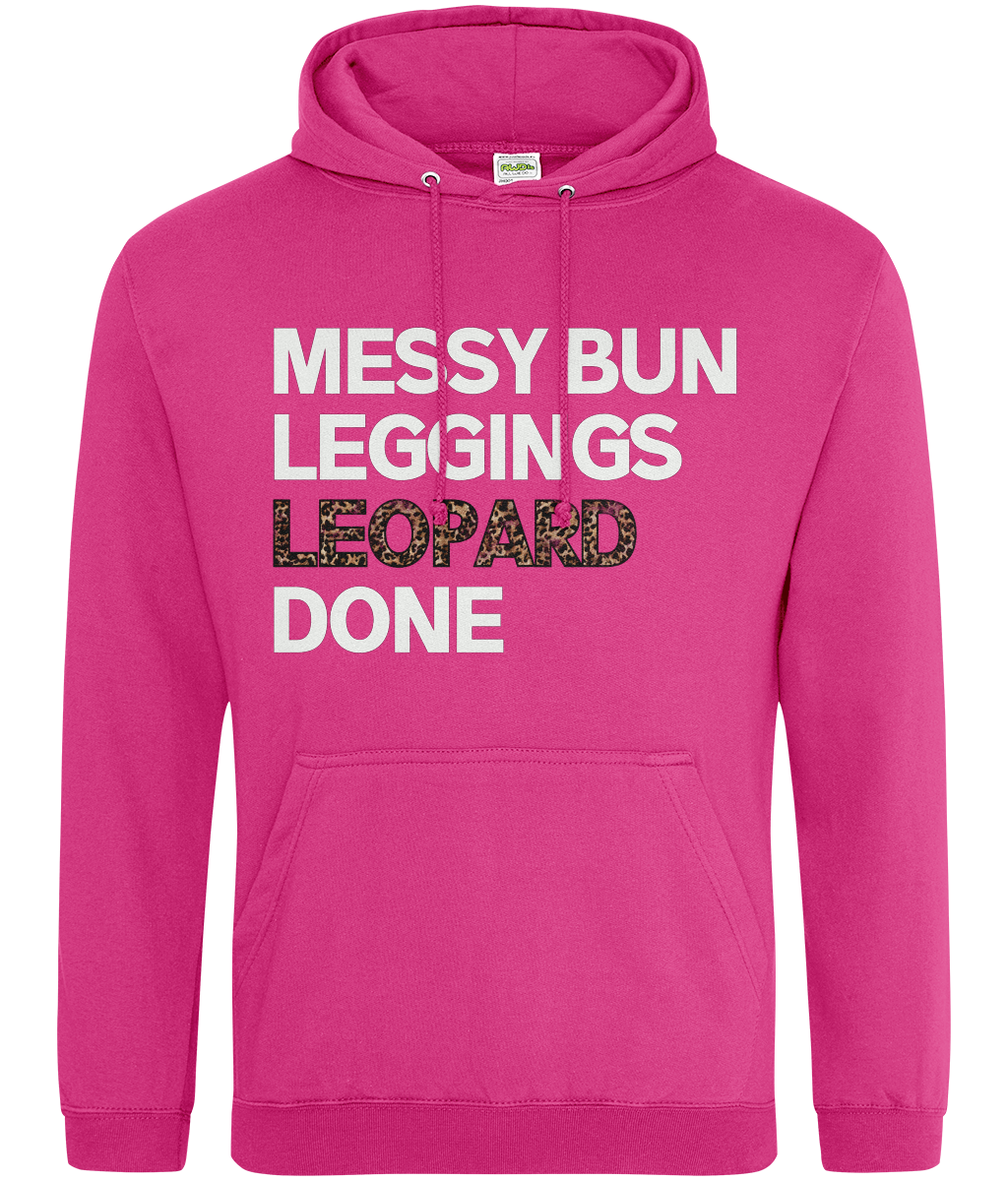 Messy Bun Leggings Leopard Done Hoodie