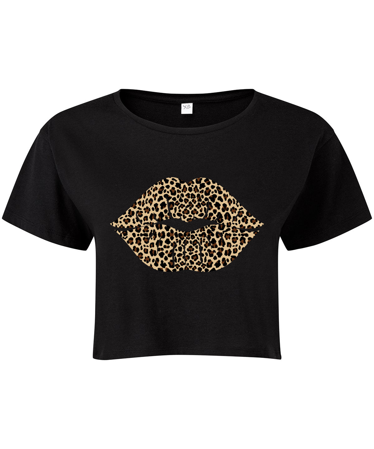 Leopard Lips Cropped T-shirt