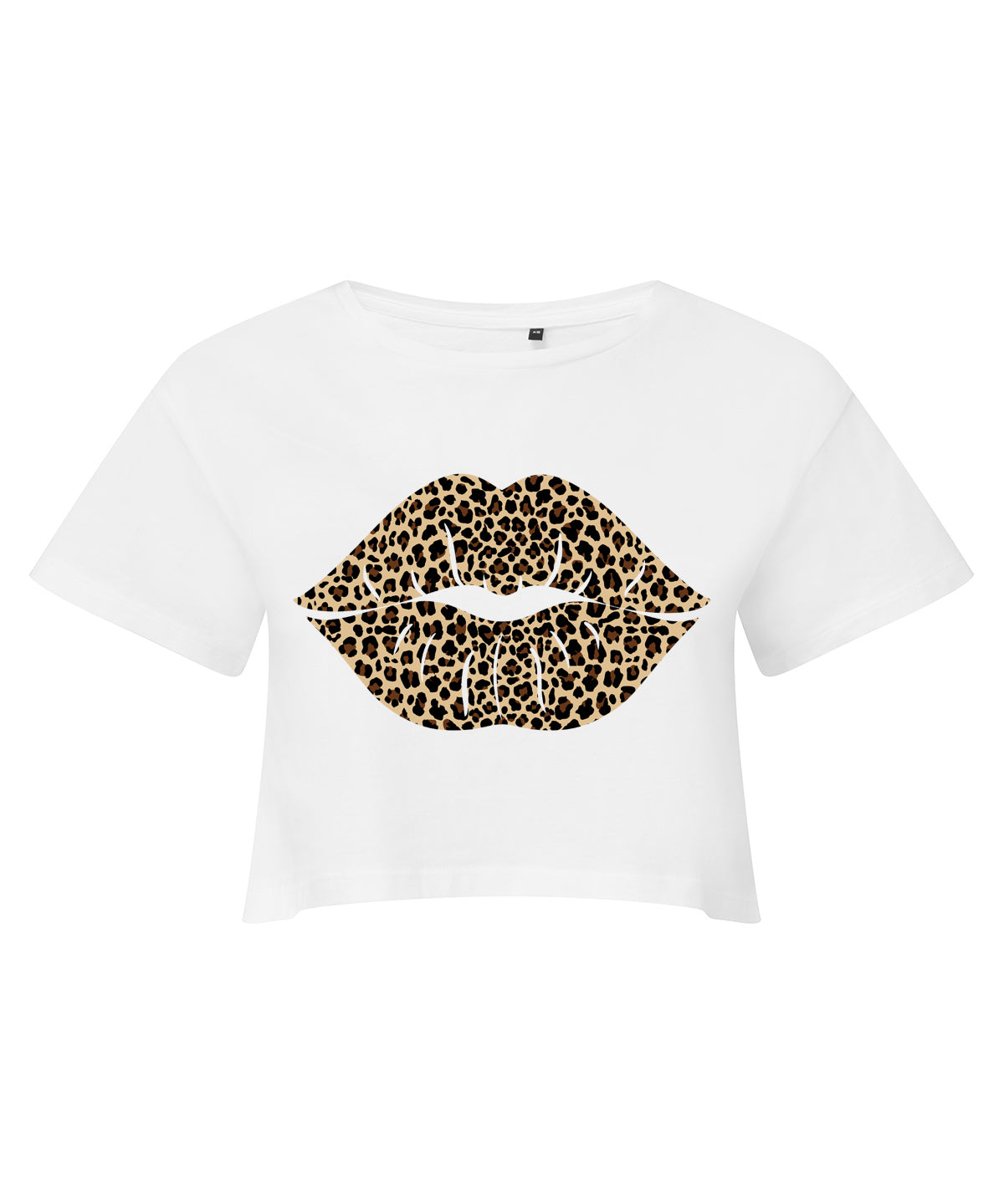 Leopard Lips Cropped T-shirt