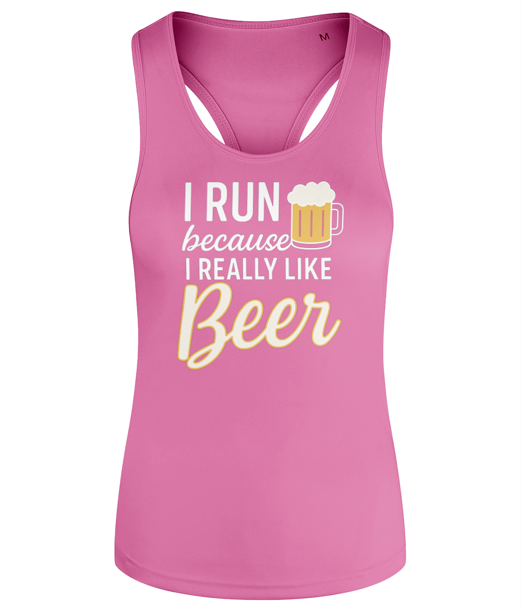 I Run Because I Really Like Beer Workout Vest