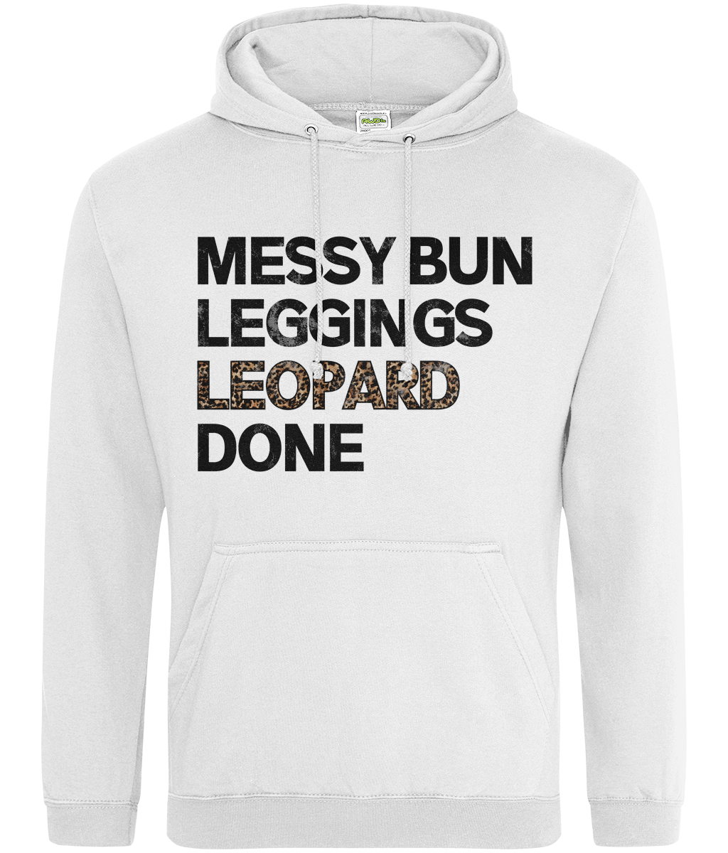 Messy Bun Leggings Leopard Done Hoodie