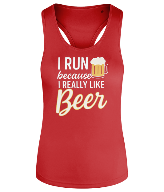 I Run Because I Really Like Beer Workout Vest