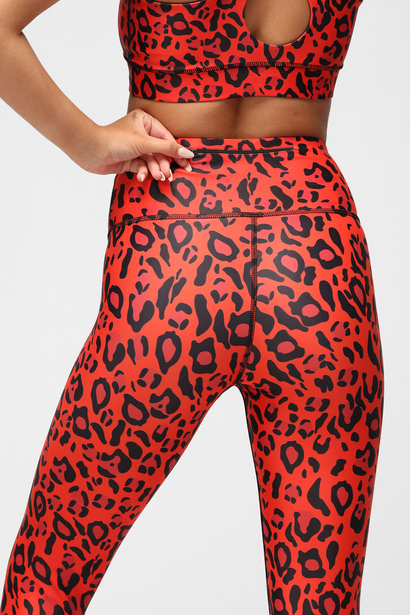Simply the Best Red/Pink Leopard leggings - Curved and Dangerous