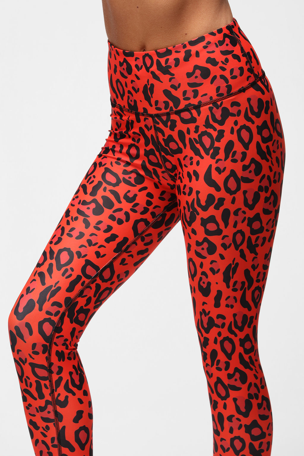 Jacquard legging with leopard motif - Black / Copper - Redsware