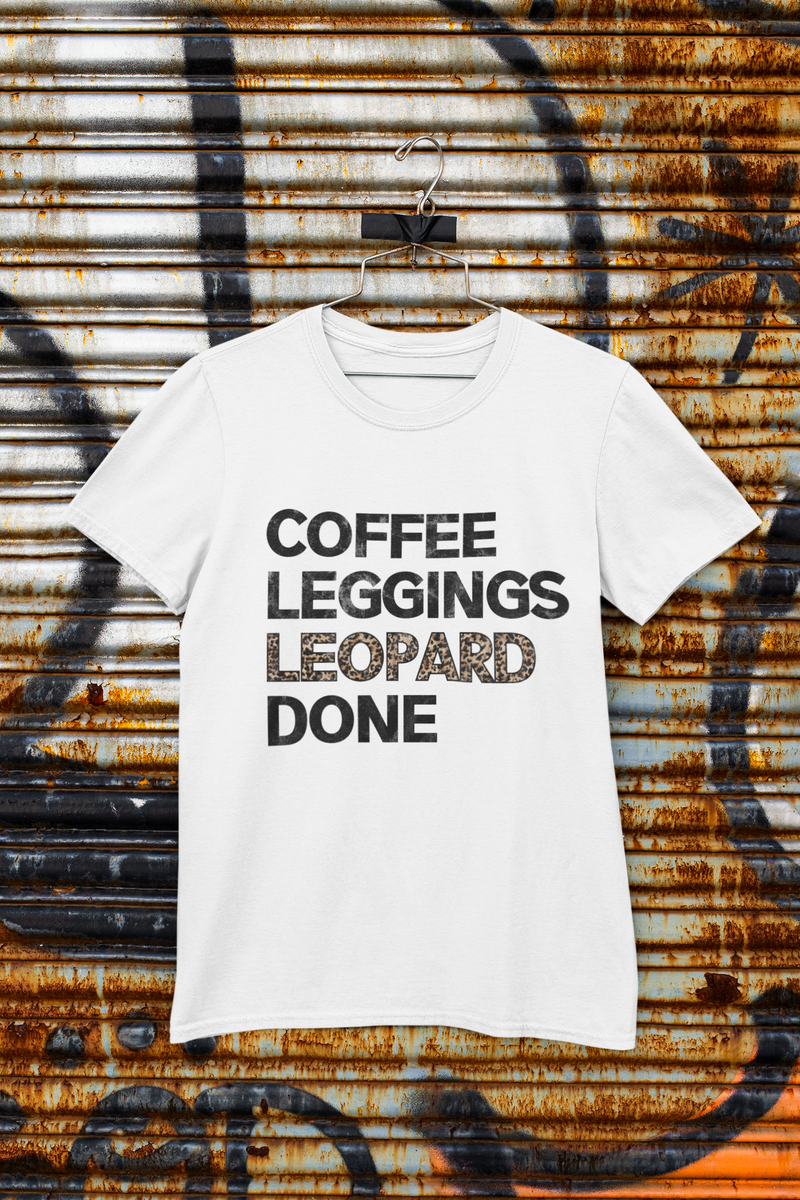 Coffee Leggings Leopard Done Sweatshirt